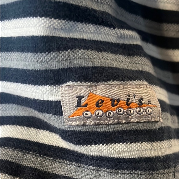 Kids Levi Striped Navy and White T-Shirt - Picture 2 of 4